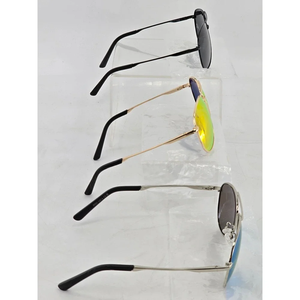 Style Aviator Sunglasses Unisex OS Multicolor Mirrored Lens Metal Frame -NEW